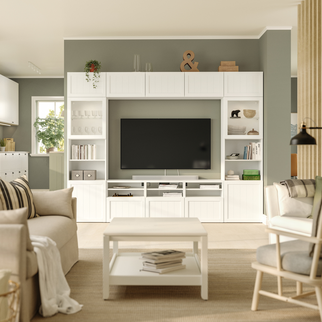 BESTÅ, mueble TV con guía para gaveta con cierre suave. 2 de 4 abrir diálogo