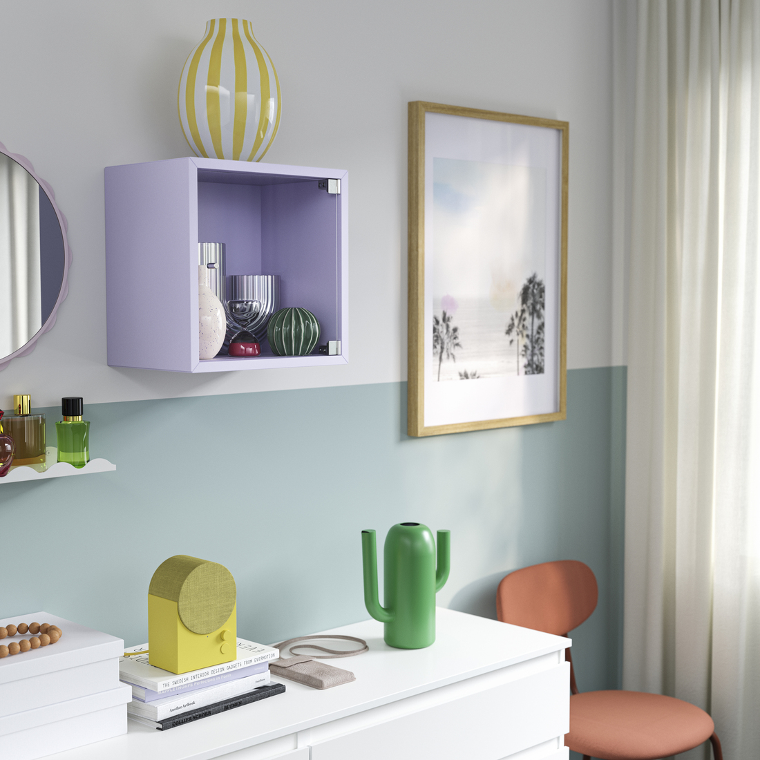 EKET, mueble de almacenaje con puerta de vidrio. 2 de 4 open dialog