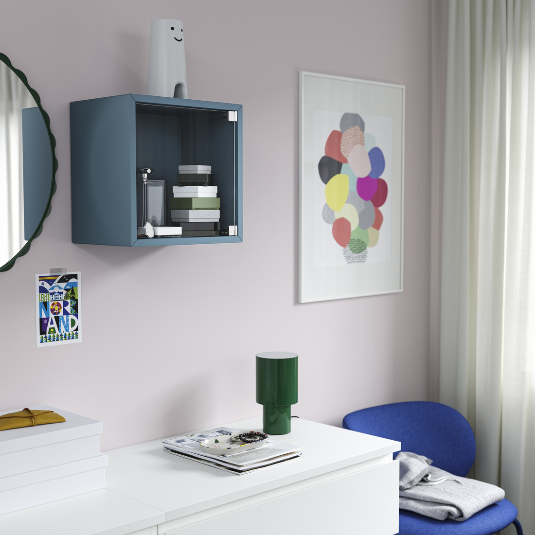 EKET, mueble de almacenaje con puerta de vidrio. 2 de 4 open dialog