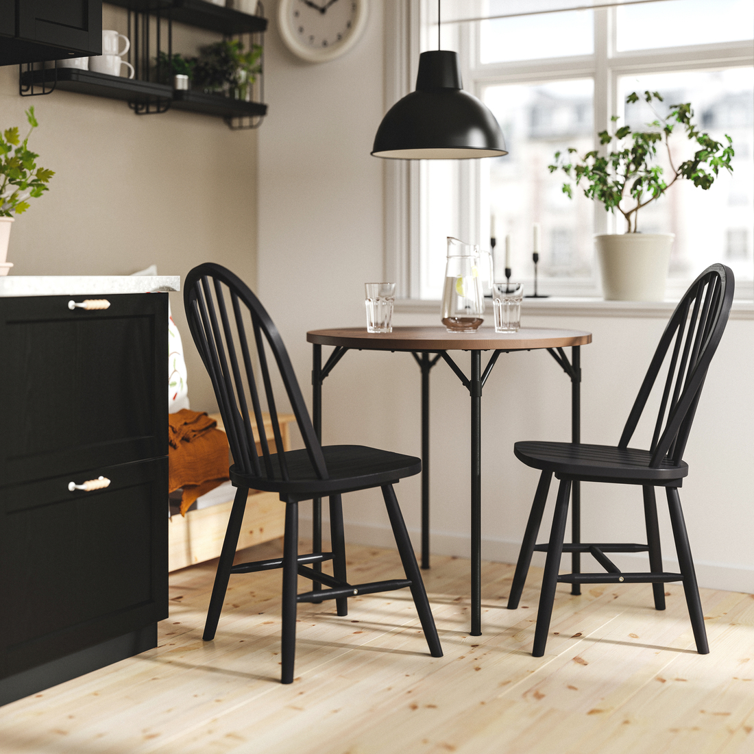 GRÖTÅN / SKOGSTA, round dining table and 2 chairs. 2 of 7 open dialog