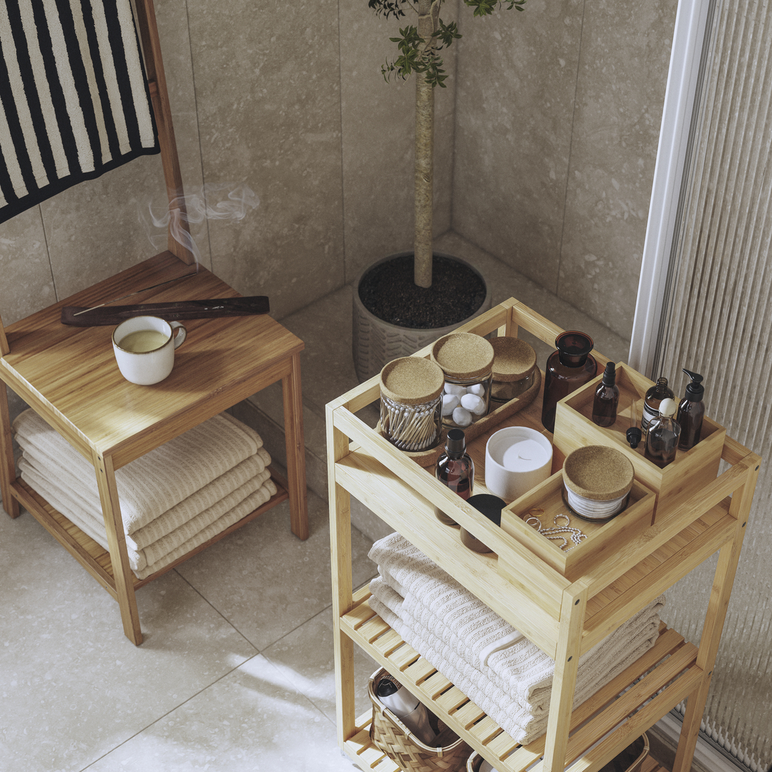 RÅGRUND, chair with towel rack. 3 of 6 open dialog