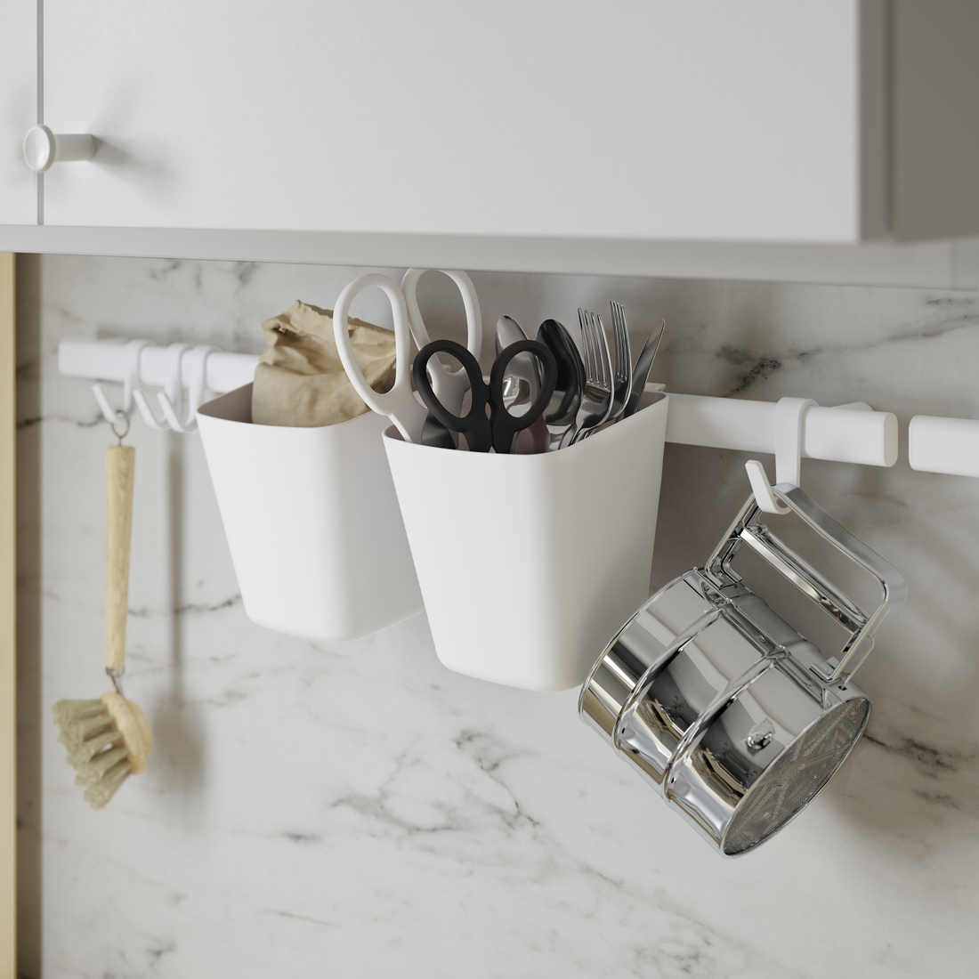 SUNNERSTA, rail with 4 hooks and 2 containers. 2 of 4 open dialog