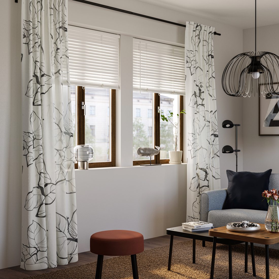 PELARKÖRSBÄR, curtains with heading tape , 1 pair . 2 of 4 open dialog
