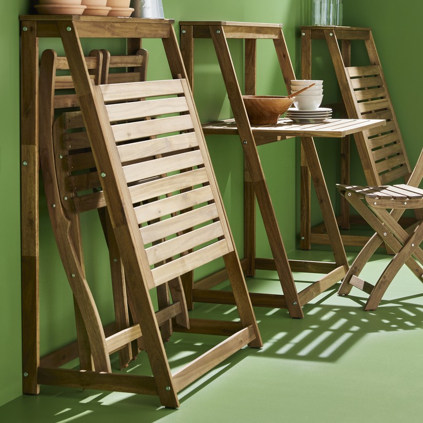 DJUPÖN / ASKHOLMEN, outdoor foldable table and 2 foldable chairs. 2 of 3 open dialog
