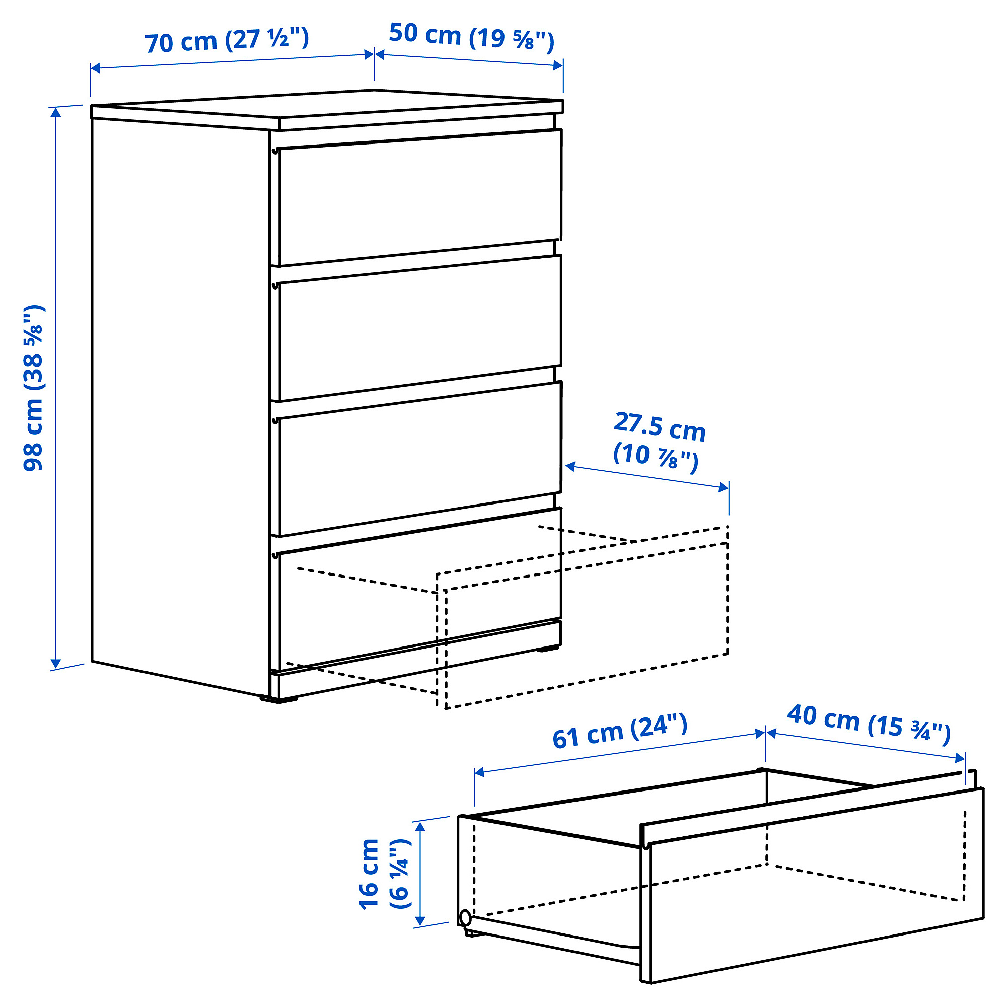 STORKLINTA, 4-drawer dresser. 8 of 8 open dialog