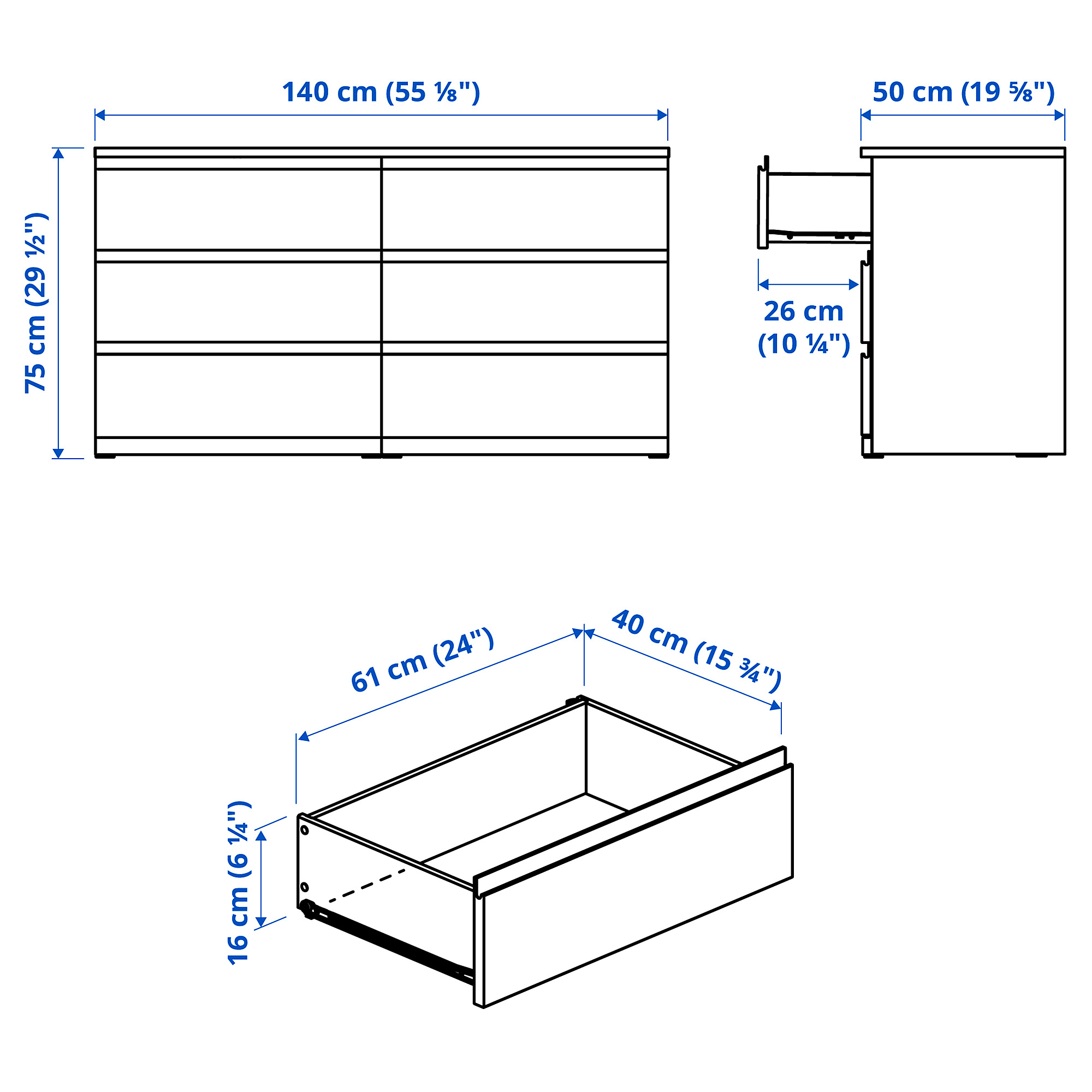 STORKLINTA, 6-drawer dresser. 10 of 10 open dialog