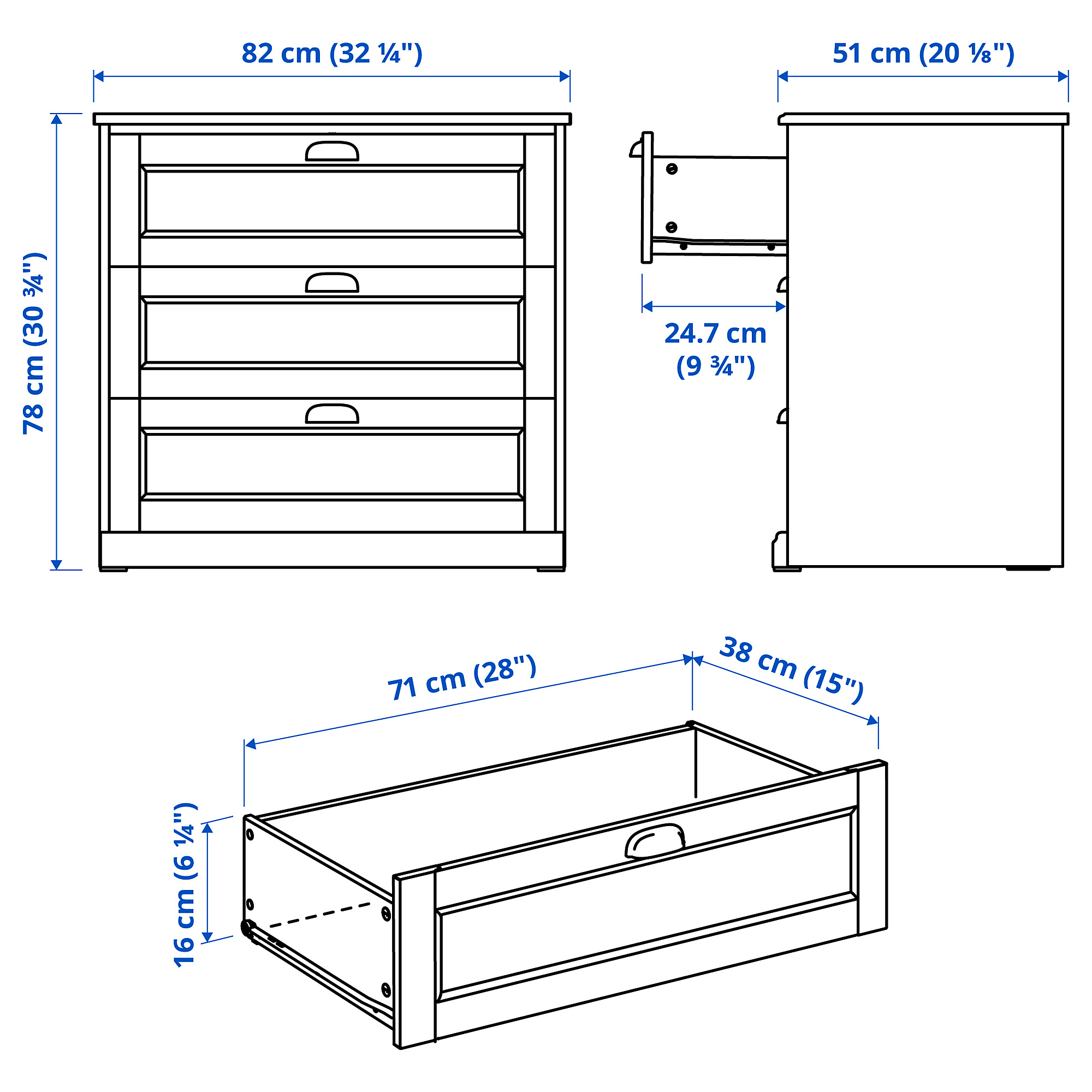 FÅGELFJÄLLET, 3-drawer dresser. 10 of 10 open dialog
