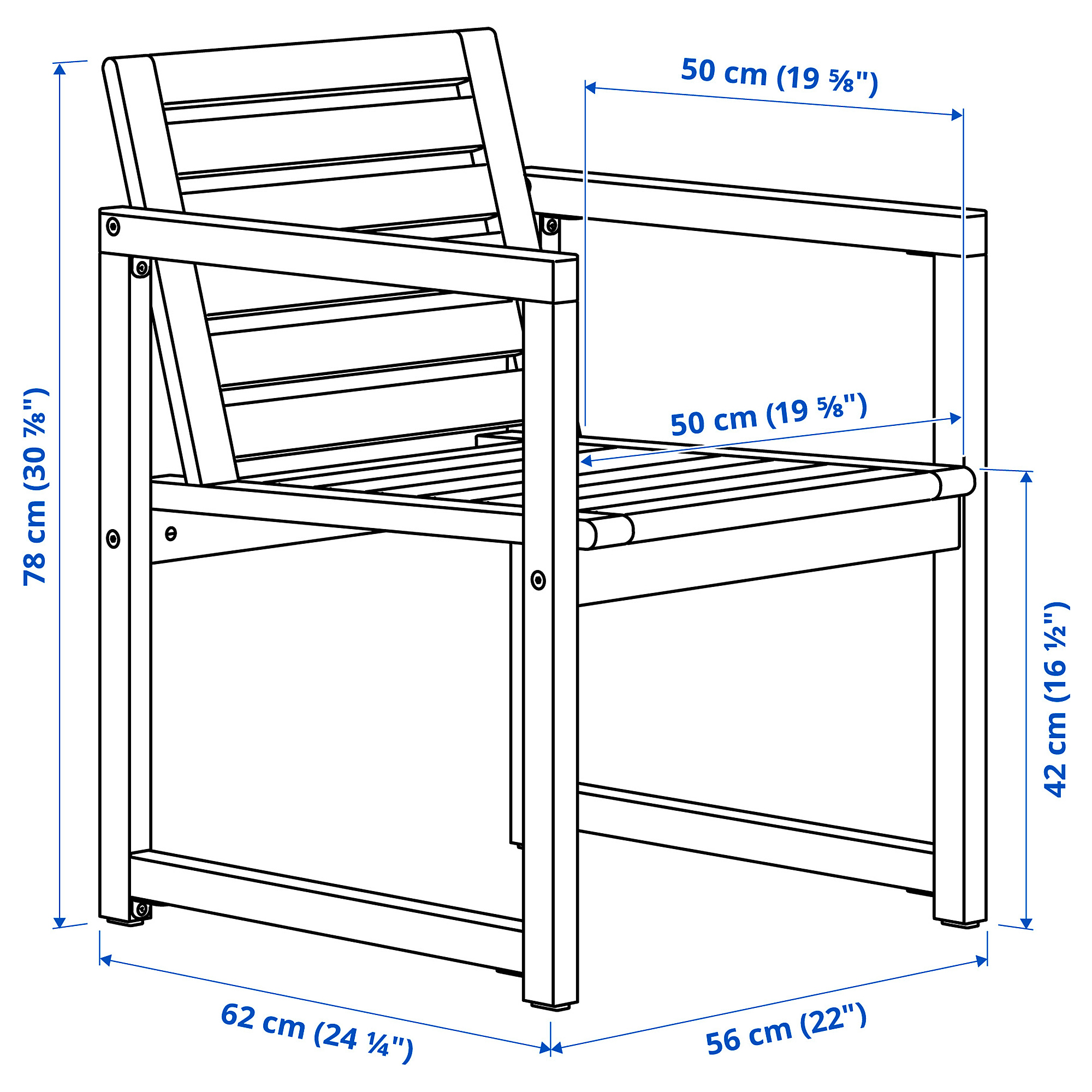 NÄMMARÖ, silla+reposabrazos, exterior. 3 de 3 abrir diálogo