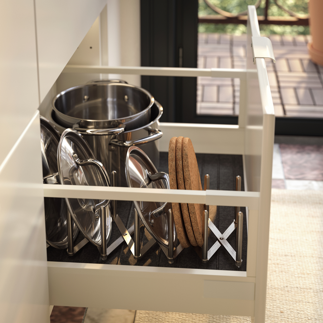 VARIERA, pot lid organizer. 2 of 4 open dialog