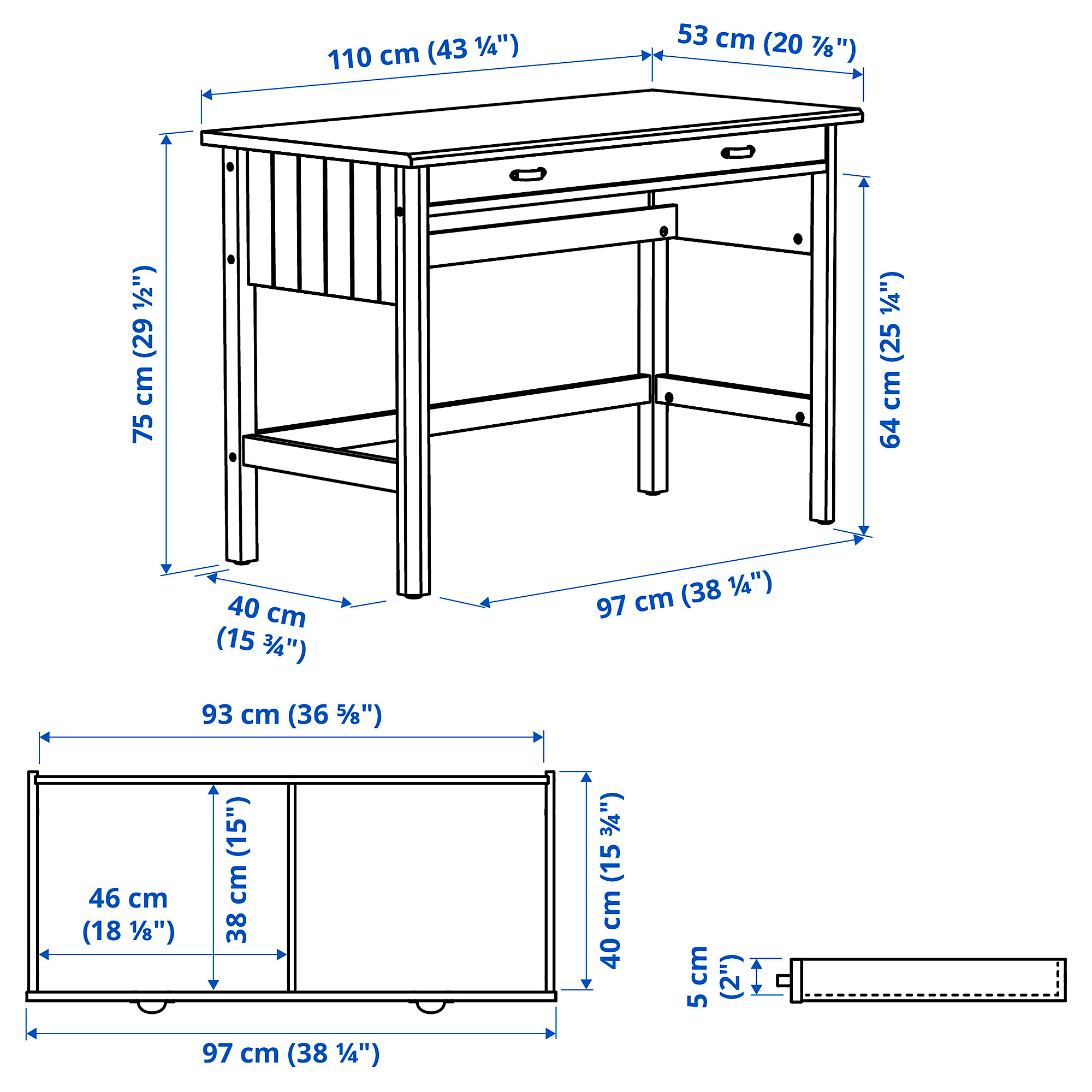 BRYTNING, desk with add-on unit. 4 of 4 open dialog