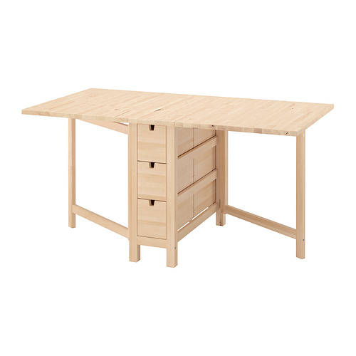 NORDEN/LISABO, drop leaf table and 4 chairs, Birch