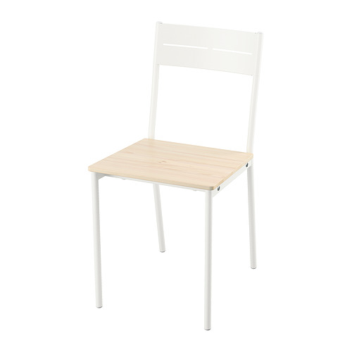 VIHALS, mesa con 4 sillas, BUSLÄTT blanco / pino