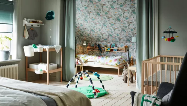 IKEA Santo Domingo SNIGLAR cuna, haya, 27 1/2x52