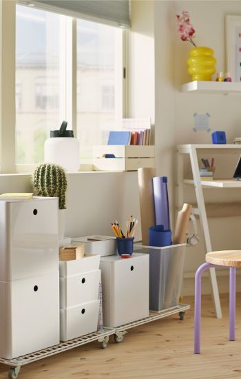 KUGGIS boxes with lid, color white