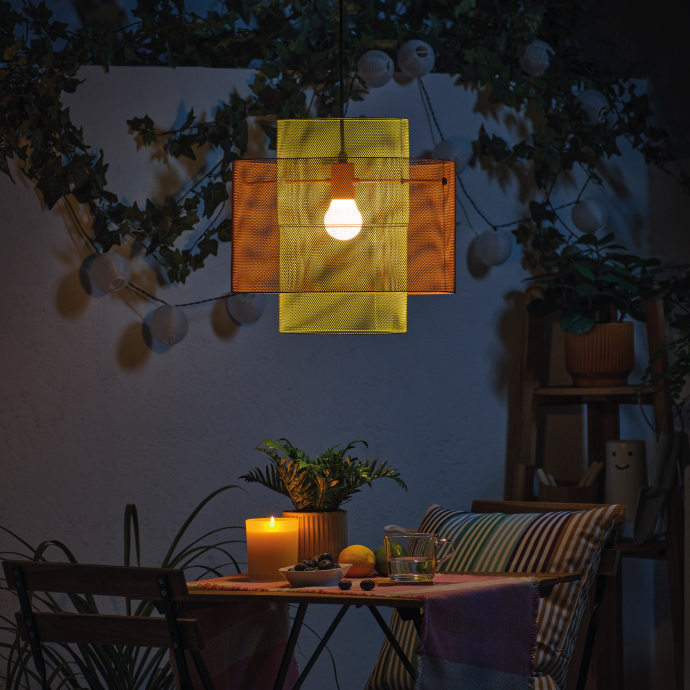 Ceiling lamp, mesh orange/light green