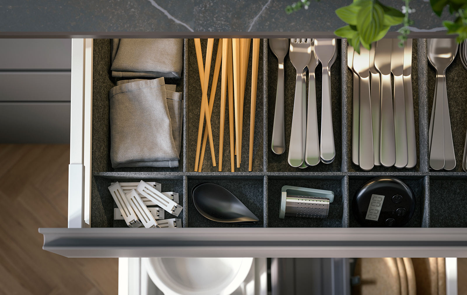 An UPPDATERA Adjustable organizer for drawer