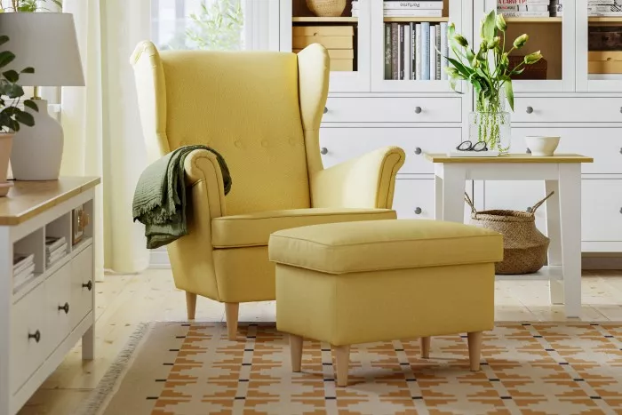 IKEA Santo Domingo - STRANDMON ottoman with storage, Tommaboda deep beige