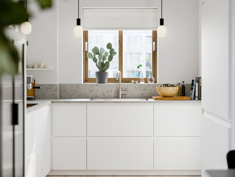 Pure minimalism for your white kitchen