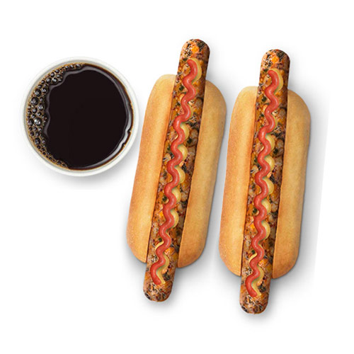 Dos hot dogs vegetarianos + refresco