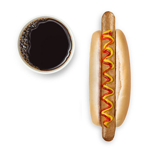 Hot dog vegetariano + refresco